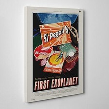 Big Art Shop First Exoplanet - Framed Canvas Art Print - Planet Space