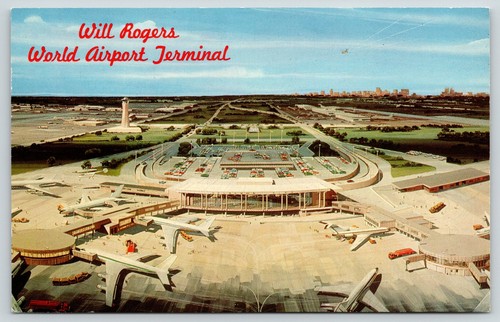 Oklahoma City~Will Rogers World Airport Terminal~Architects Drawing~1960s PC
