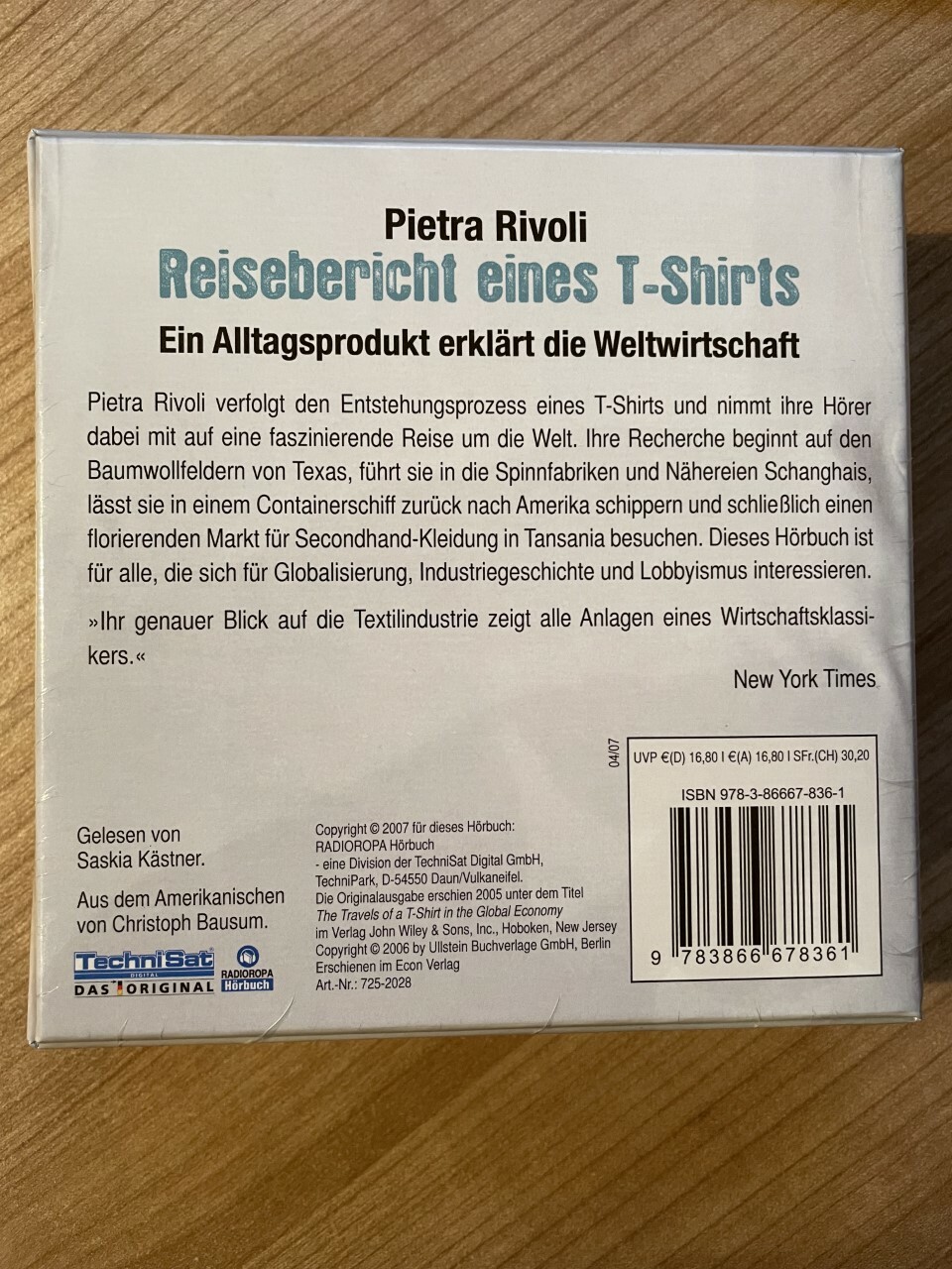 Thumbnail - Hörbuch - Pietra Rivoli - Reisebericht Eines T-shirts - 9 Cds + Mp3-cd