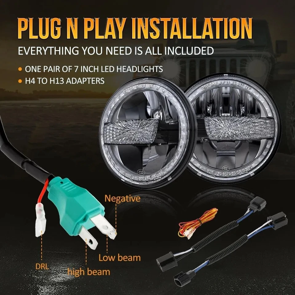 E24 LED Scheinwerfer Plug&Play für VW Golf I II MK2 Land Rover Defender JK W460 - Bild 4 von 4