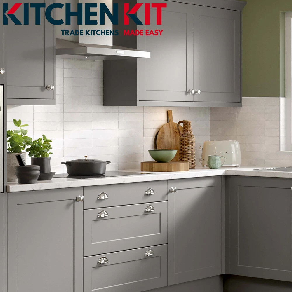 Matt grey kitchen units outlet