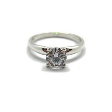 Stylish Sterling Silver Engagement Ring Solid 925 With 6.5 mm Cubic Zirconia