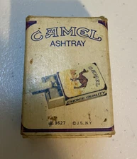Vintage Advertisement Camel Portable Metal Smoking Pocket Ashtray