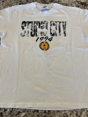 Tシャツ・カットソー 1993STUDIO RETRO LOGO WASHING T-SHIRT 4FK1094 XL 1994 Vintage Hanes Studio City Shirt Mens Short Sleeve