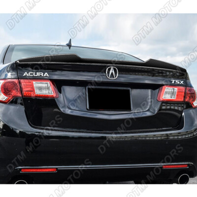 For 09-14 Acura TSX Sedan V-Style Real Carbon Fiber Rear Trunk Lip Spoiler Wing