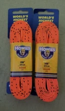 2 Howies Hockey Skate Laces Orange Waxed 108"