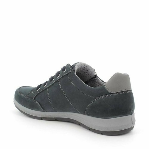 SCARPE ENVAL SOFT UOMO SNEAKERS PELLE 7211211 NABUK BLU MADE IN ITALY