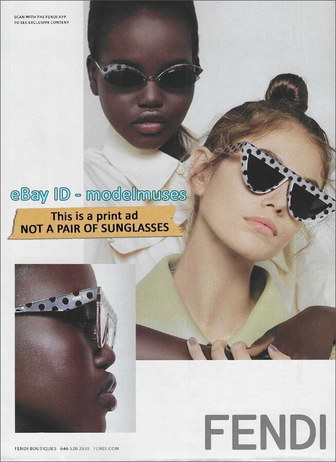 2.00 PRINT AD FENDI Eyewear Spring 2019 KAIA GERBER Adut Akech