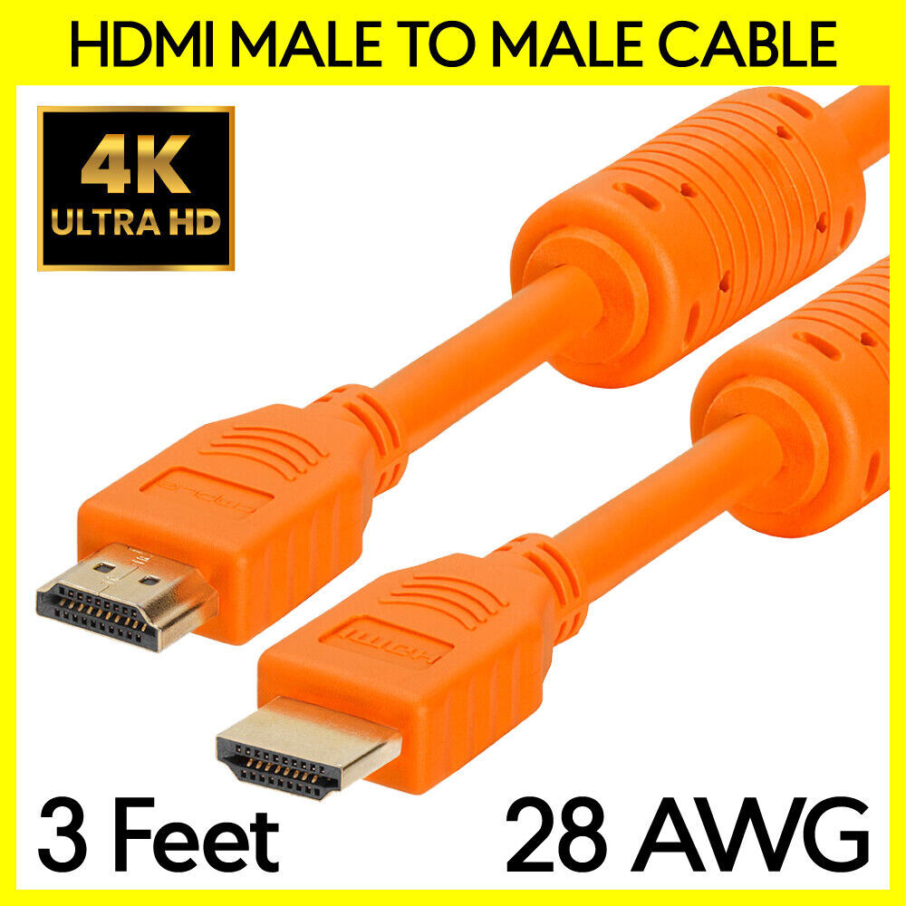 3FT Orange HDMI Cable with Ferrite Cores for TV Monitor PC PS4 Xbox-image