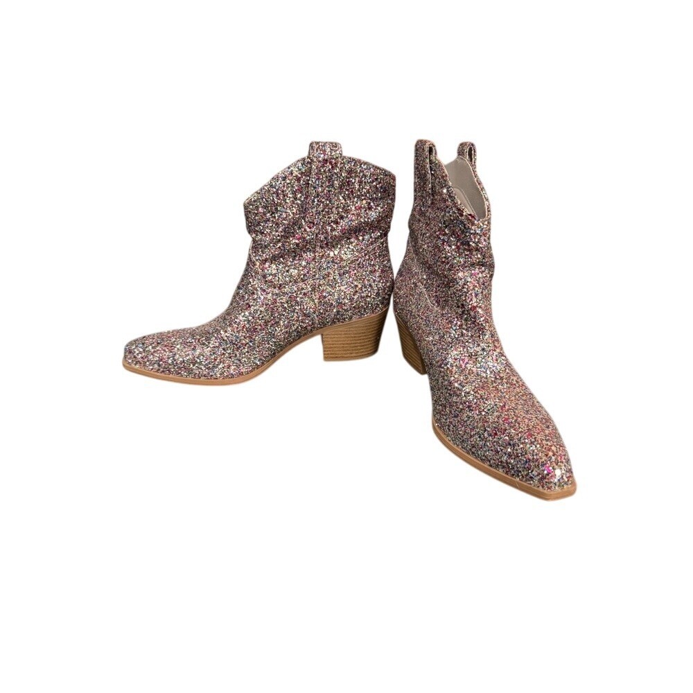 Crown And Ivy Glitter Ankle Boots