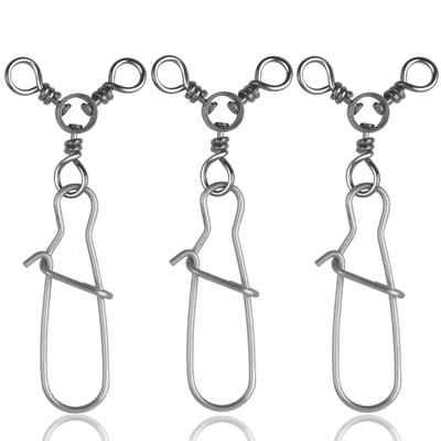 Stainless Steel Duo Lock Fishing Clips - Size 3, 60lb Test, 50 Pcs For Fast Lure Change