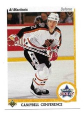 AL MACINNIS 1990-91 UPPER DECK ALL STAR SKILLS CARD NEAR MINT+ CONDITION
