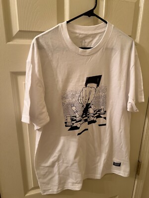 NWOT GRIZZLY GRIPTAPE WHITE COTTON T-Shirt Men's Large NEW CHESS BOARD GRAPHIC L