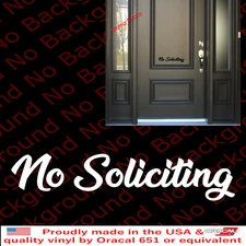 No Soliciting Sign Vinyl Decal Home Shop Business for Door Window Wall BS009