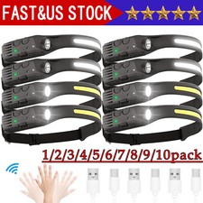 Waterproof COB Headlamp Night Buddy LED Sensor 230  Head Torch Headlight Lamp