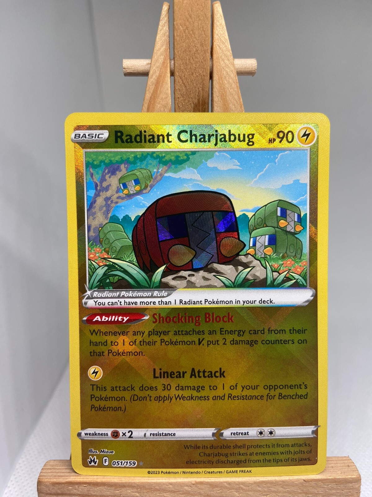 Radiant Charjabug - Holo Rare - Crown Zenith 051/159 - MINT - Pokemon