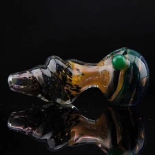 4.5" Handmade Thick Heavy Dark Elemental Twist Tobacco Smoking Bowl Glass Pipes
