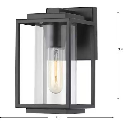 Progress Lighting Macstreet 1-Light 9 In. Matte Black Outdoor Wall Lantern - Picture 4 of 8