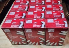 12 Boxes of 100 count Lights Stay Lit Mini Bulb Clear Christmas 1,200