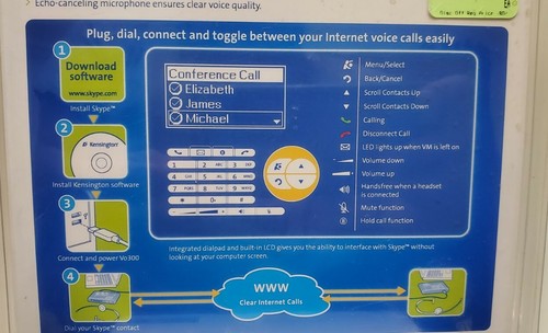 Kensington USB Internet Speakerphone Skype Vo300 NEW ! - Picture 3 of 5