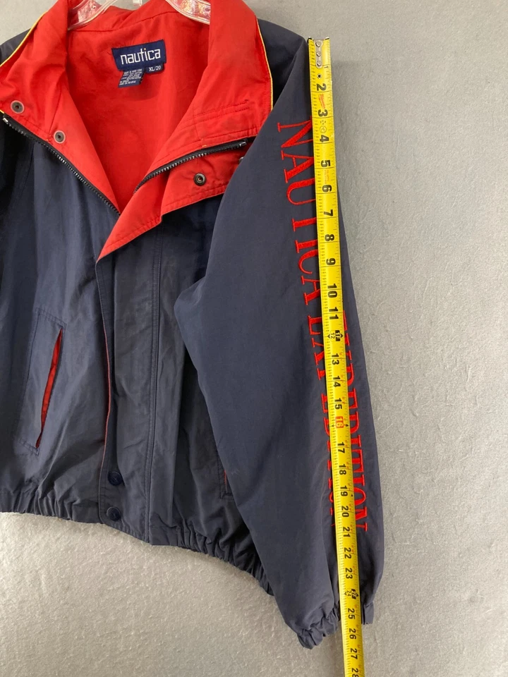 Chaqueta Nautica YOUTH XL Azul Cortavientos Con Capucha Forrada Expedición De Colección Foto 4 de 4