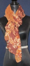 Aventura NWT Evalynn Chestnut Scarf Fall Floral Motif