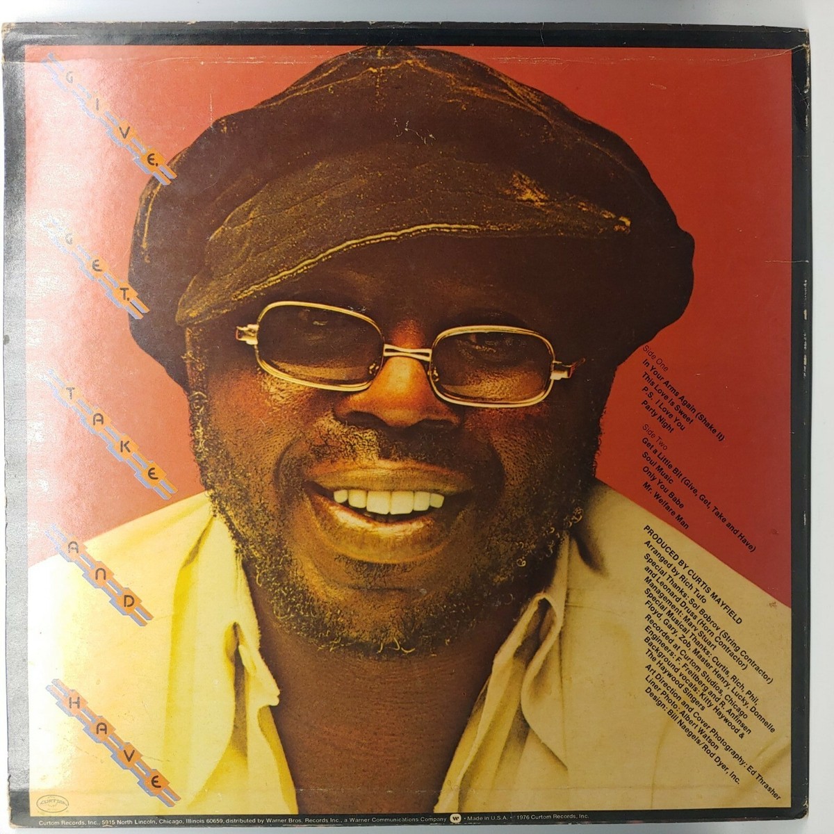 Give get take and Have CURTIS MAYFIELD Curtom Vinyl LP CU 5007 1976 Funk