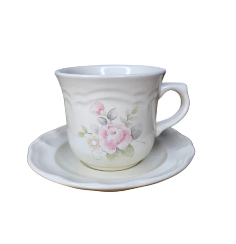 EUC Vintage Pfaltzgraff Tea Rose Coffee - Tea Cup and Saucer