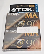 New 2x TDK MA 90 Type IV METAL ALLOY Bias Audio Cassette Tape Sealed Japan