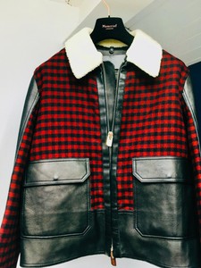 plaid shearling jacket mens