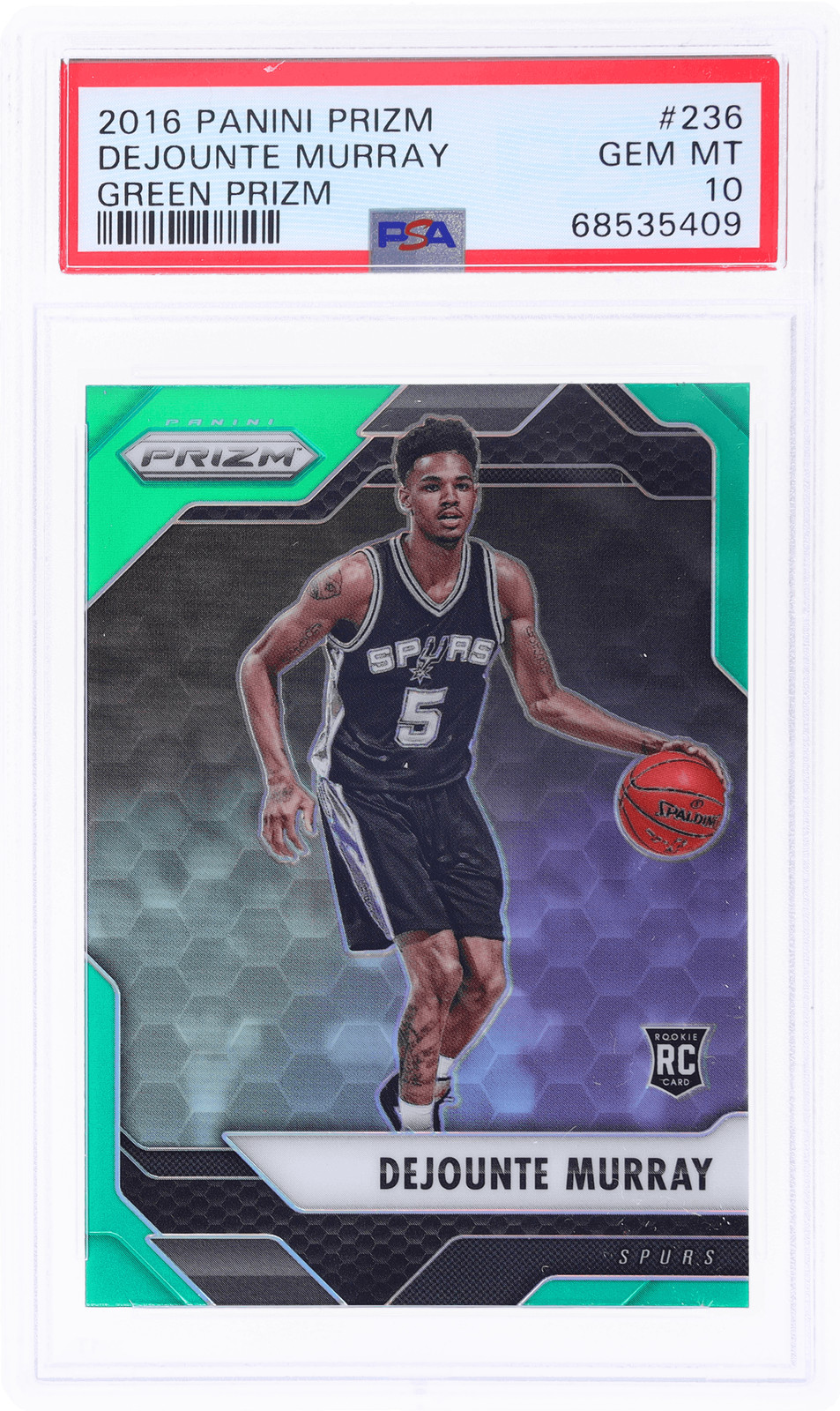 2016 Panini Prizm Dejounte Murray Green Prizm #236 PSA 10 Rookie RC