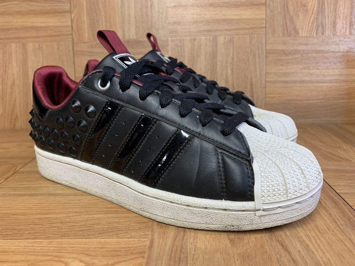 RARE Adidas Superstars Deluxe Men's Leather Studded Shoes Sz 7 Silk  Burgundy | eBay