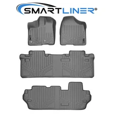 SMARTLINER Custom Fit Floor Mats 3 Row Gray 2013-2020 Toyota Sienna 8 Passenger