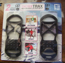 Snow Trax 2 pairs Women's 5 - 10 360 degree of traction on packed snow and ice