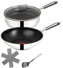 Tefal E30 Jamie Oliver Pfannenset Induktion 5 TLG Wok 28cm + Schmorpfanne 25cm