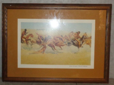 FREDERIC REMINGTON INDIAN WARFARE PRINT 9 X 13 MATTED IN 19 X 14 FRAME | eBay