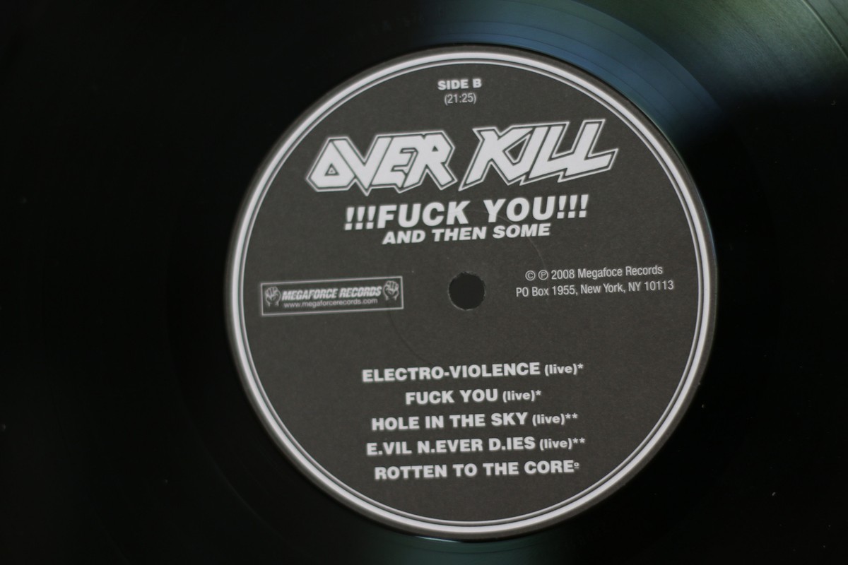 Overkill Fuck You And then Some 2008 US RE 2x Vinyl Etched Num 109
