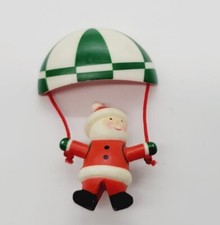 Avon Santa Claus Skydiving with Parachute Christmas Pin Brooch Vintage 1980's