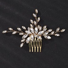 Luxurious Rhinestone Hair Comb - Dainty Shiny Bridal Side Hair Accessory for ...