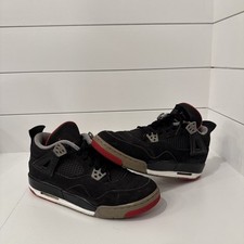 New OG All Nike Jordan 4 Retro Bred - Black Cement - Size 7Y 408452-089 No Box