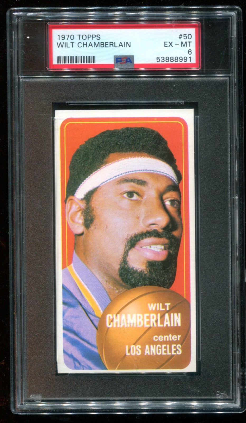 1970 Topps #50 Wilt Chamberlain PSA 6 EX-MT Lakers HOF~(DG)