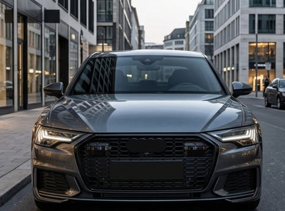 Wabengrill passend für Audi A6 C8 4K 2019-2024 Schwarz Glanz RS-Look Optik