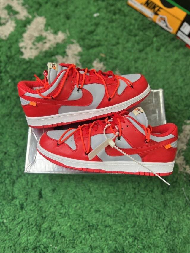 OFF WHITE X NIKE Taglia 10.5 Nike Dunk Low x OFF WHITE University Red 2019