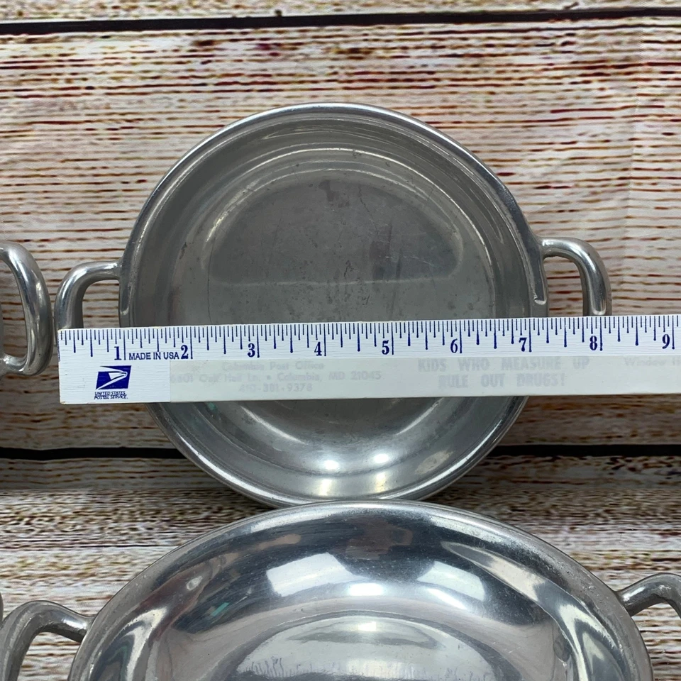 Винтажные оловянные чаши с ручкой Wilton: стиль королевы Анны, набор из 4 - Изображение 3 из 4