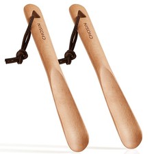CHOSIN Shoe Horn for Kids Men Women, Portable Spoon Boot 9.4in, Wood
