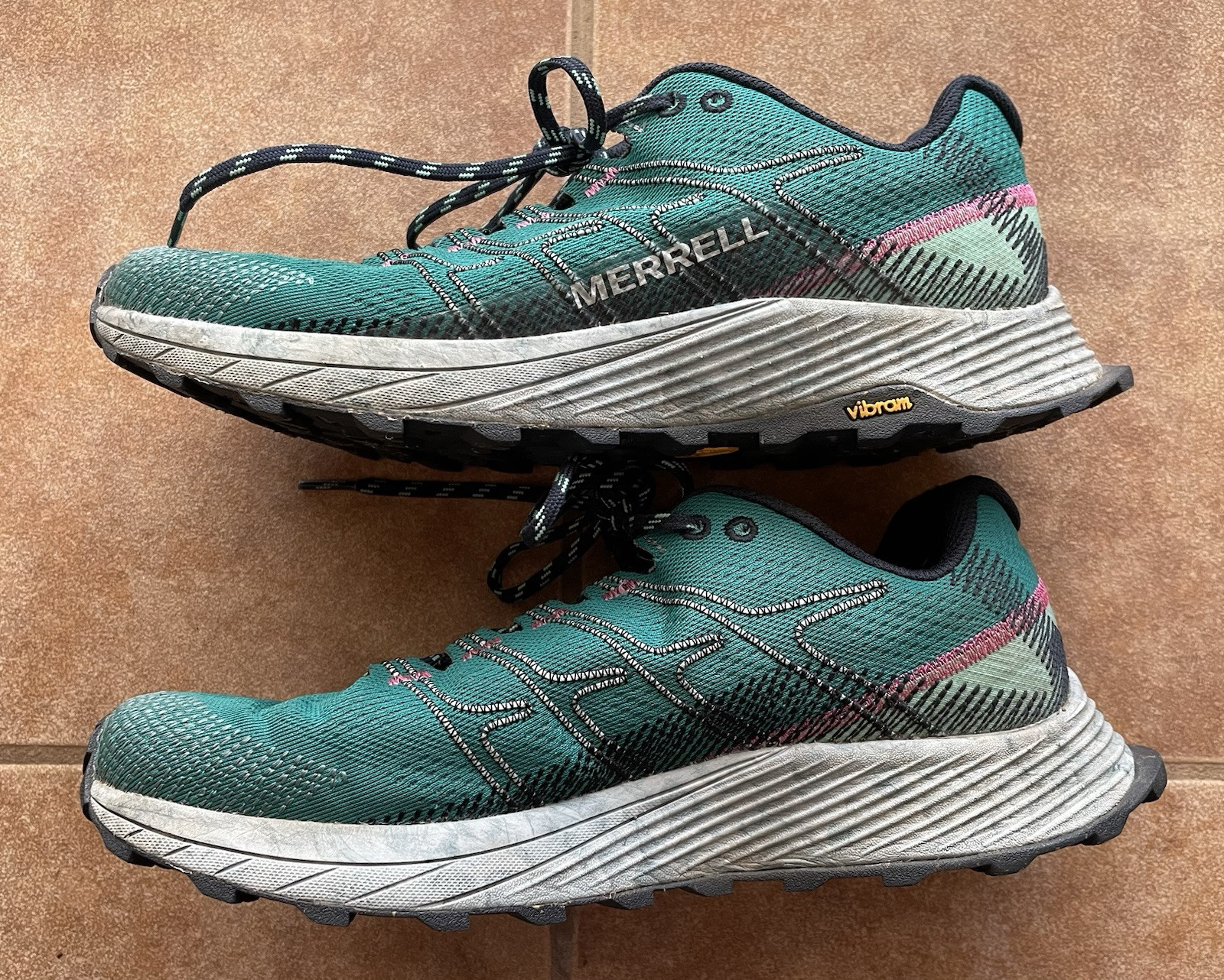 Scarpe Merrell donna 9 5 verde marino Moab volo trail corsa escursionismo