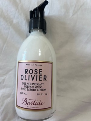 Bastide Rose Olivier Hand & Body Lotion Glass Bottle France 10oz