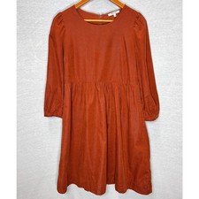 Madewell Courdory Puff-Sleeve Mini Dress Rust Faded Rust Women's sz small