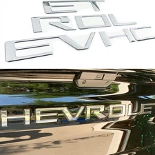 Tailgate Insert Letters Compatible With Silverado 2019–2025 Chrome Silver Emblem