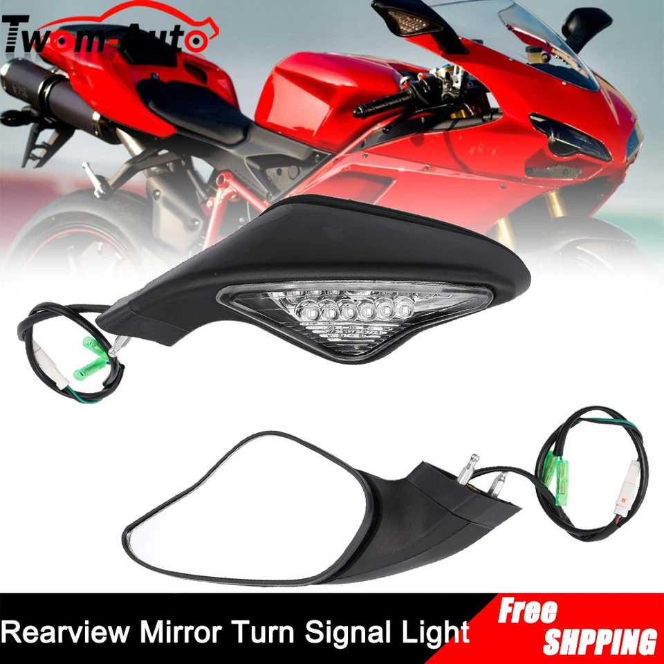 Espejos retrovisores con intermitente para Ducati 848 1098 1098S 1098R 1198 1198S 1198R Foto 4 de 4